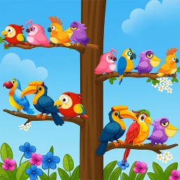 鳥カラーソート：パズルゲーム のアイコン